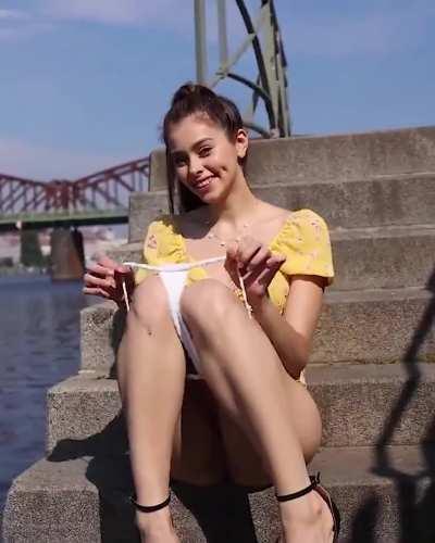 Taking off her panties