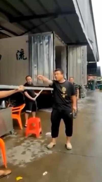 karma for guy threatening with knife