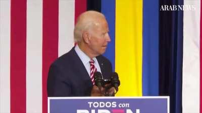 Footage of Biden showcasing Cartinese at a recent rally