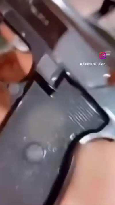 Idiot shoots his food. 