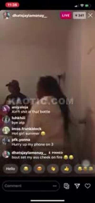 Stupid Girl Sets Herself on Fire for IG Live