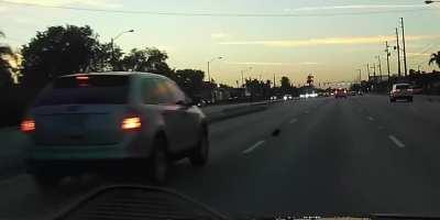 Motorcycle slams into car