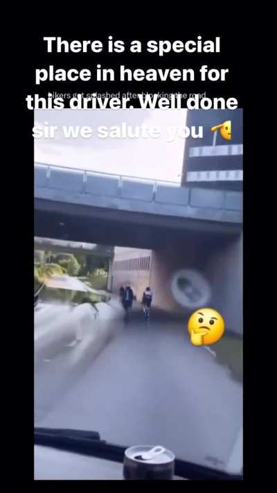 Driver records the moment he splashes water on cyclists