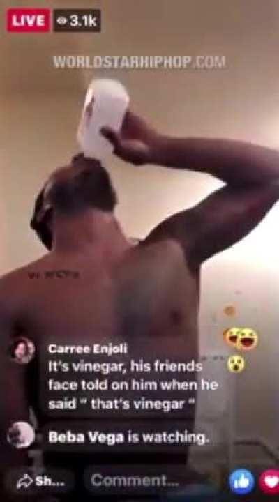 Guy chugs down entire bottle of rubbing alcohol
