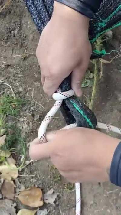 How to tie a tarp corner knot to make shelter or tent