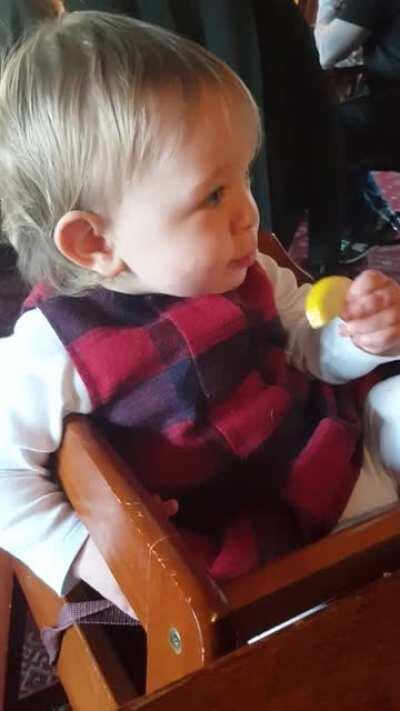 Obligatory daughter eating lemon video.