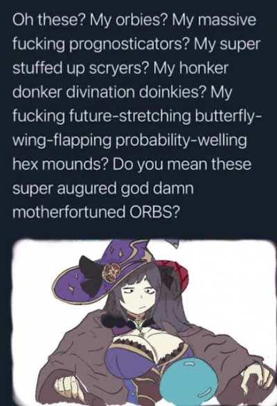 Mona pondering her orb