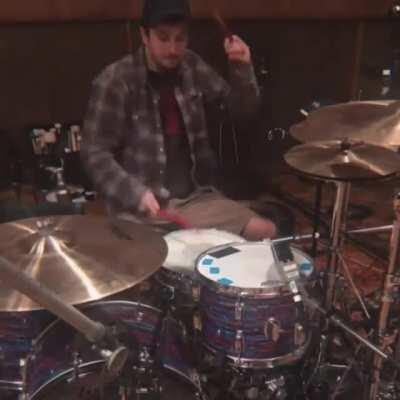Tyler playing drums