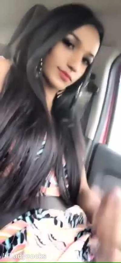 There is no other option than to stop the car and suck her off