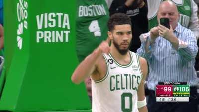 [Highlight] Tatum runs down the court and punctuates the win with an and-1 dunk
