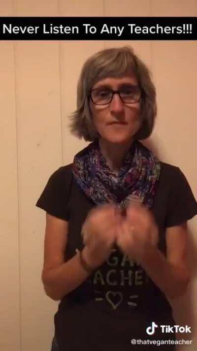 This POS is making fun of someone's death because it goes against veganism. ( even if it is fake, she addresses none of the many health issues such as malnourishment as to not show problems with veganism)