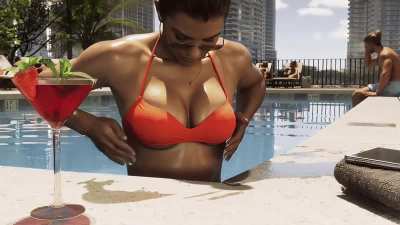 Lucia takes her top off at the pool! [GTA 6]