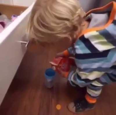 He just wanted juice ):