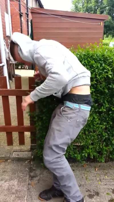 Alan Titchmarsh's son gets home after heavy drinking sesh, has nobody to spar with & decides hedge needs trimming