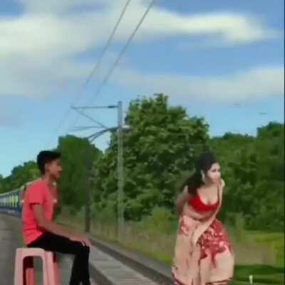 Absolute chad saves his girl in the nick of time