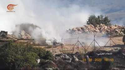 Al Mayadeen posted this video today of Israel using a dummy soldier on the border as a fake target for Hezbollah to hit