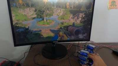 Sound was not enough to feel the gun firing, so I made this