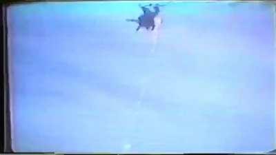 Skydiver Ivan McGuire was filming a parachuting lesson at 10,000 ft in the air. Excited to film, he grabbed his camera and jumped from the plane. Unfortunately, he forgot his parachute. McGuire had made more than 800 successful jumps before this accident.