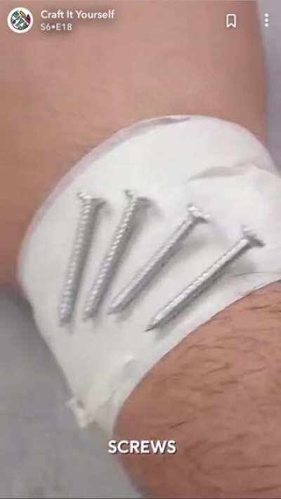 Ah yes! The perfect way to hold SCREWS so you can HAMMER them into the wall.