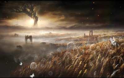 Made a Shadow of the Erdtree wallpaper w/Elphael ambience in Wallpaper Engine