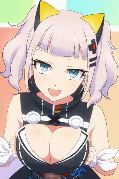 [Picture] Girl - Titjob (Censored WhiteHair ShortHair HeartEyes Smile Arms Tits BigTits Pale Motion Fucking Enjoying Eager Dress ColoredBackground Catgirl CatEars) {Clothed} 1Girl 1Guy