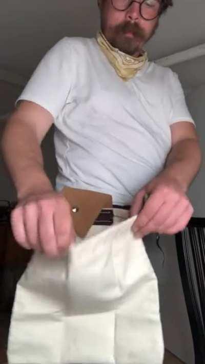 I kept seeing a foraging/haversack advertised decided to make one myself. All hand stitched.