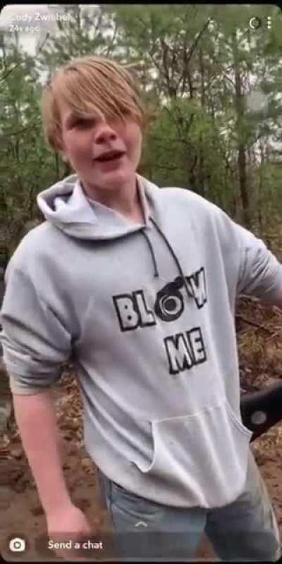 very angry, very racist kid shows off his .22