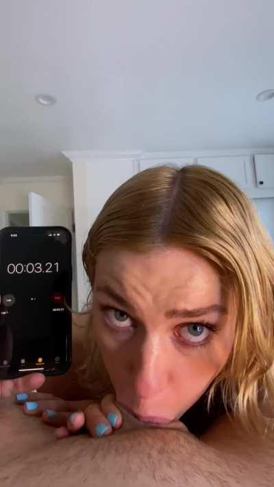 Guess how long I hold his cock down my Throat