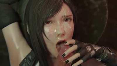 Tifa has her pretty face covered in cum (BulgingSenpai) [Final Fantasy 7]