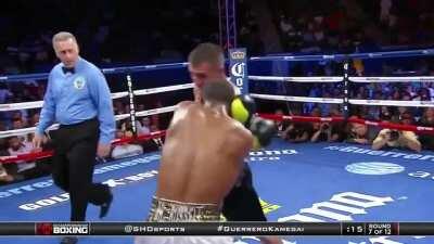 Lomachenko puts together a vicious attack against Gary Russell Jr without neglecting his defense