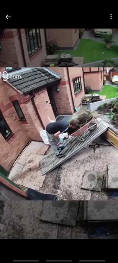 To wheel a wheelbarrow up a ramp