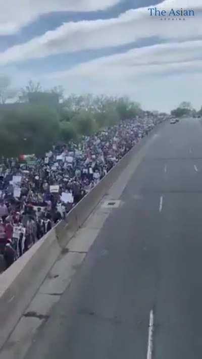 A huge protest for Palestine in the United States of America, Detroit Michigan