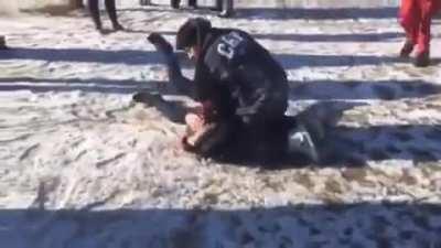 Bully gets kicked in the head