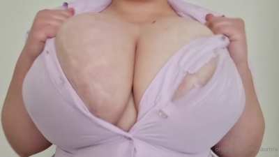 Massive Tits Rip Through Her Shirt