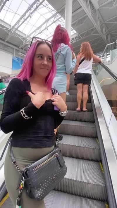 Pulling them out on the escalator for everyone