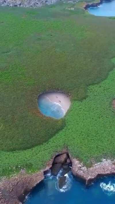 Hidden beach in Marieta Islands