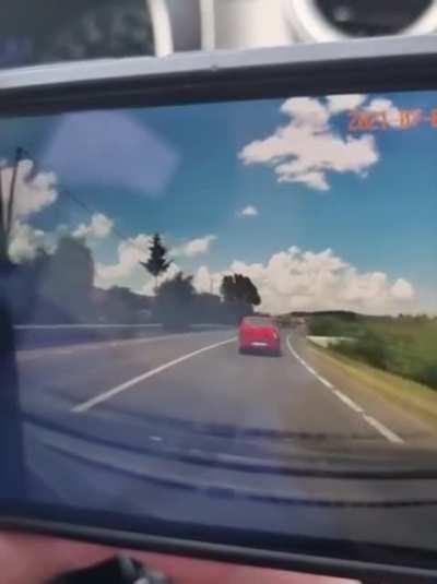 Driver fell asleep and died on the spot in the accident. His wife and 4 year old daughter were injured