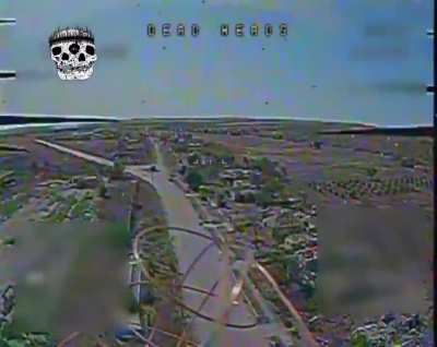 RU POV: FPV drone destroyed Ukrainian vehicle.