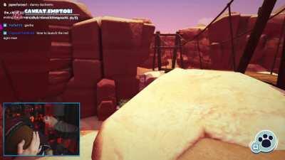 Tectone getting jumpscared by his cat