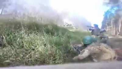 UA pov: Ukrainian tank gets hit twice in 1st person POV. Everyone survived