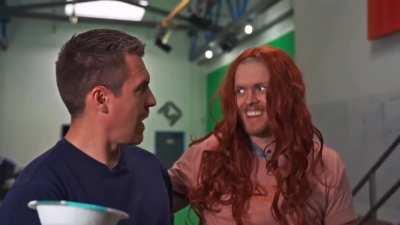 Recreation of the cafeteria scene from Spider-Man