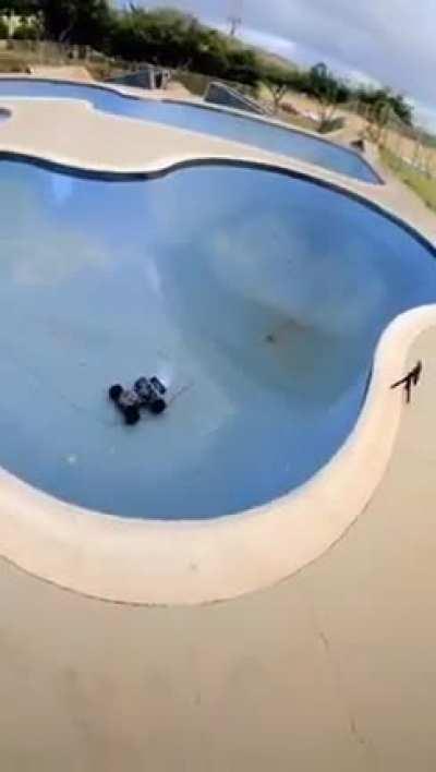 RC Car Pool Flip Gone Bad