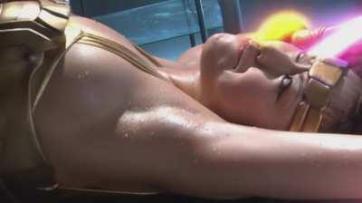 Japanese Wonder Woman's wet armpits