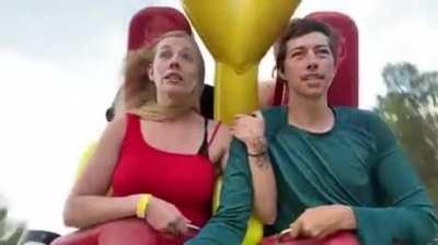 Swinging over a canyon