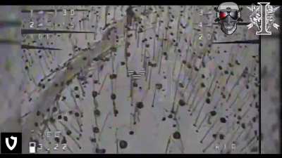 Ukrainian FPV Pilot from the 1st Battalion of the 8th Regiment (SOF) Maneuvers Around Two North Korean Soldiers, Causing One to Accidentally Shoot His Comrade with Small Arms Fire While Trying to Hit the FPV Kamikaze Drone in Kursk Oblast, Russia. (Publis