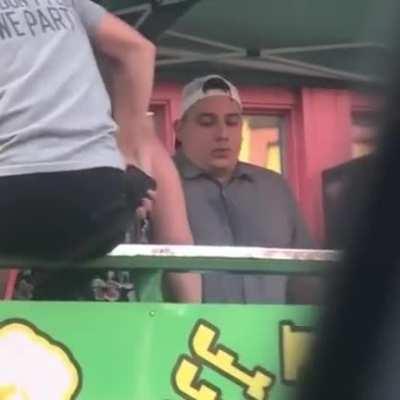 Guy on the wagon needs to get off the wagon