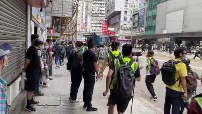 Hong Kong is starting to heat back up. This happened today in Wan Chai