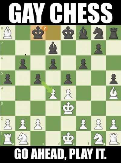 I dreamt I played Gay Chess, where the queen was replaced by a second king and at random intervals the linux penguin would appear for half a second.