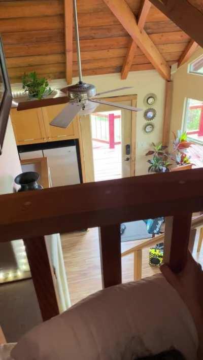 Make her grab the rails for support