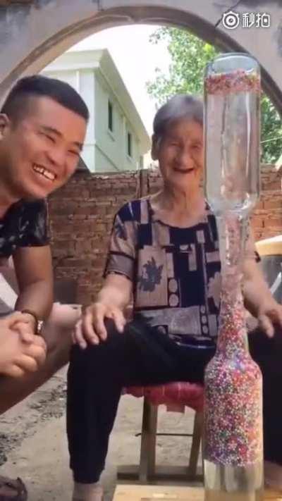 Just cheering up grandma with this little trick.